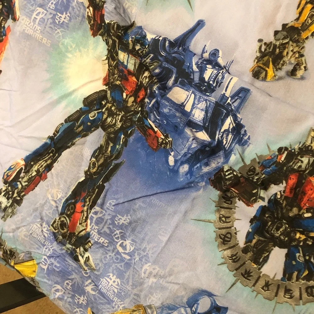 Transformers Print Kids Bedding Panel - Blue, Red, Yellow